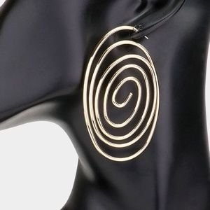 Swirl Hoop Earrings Gold Plated